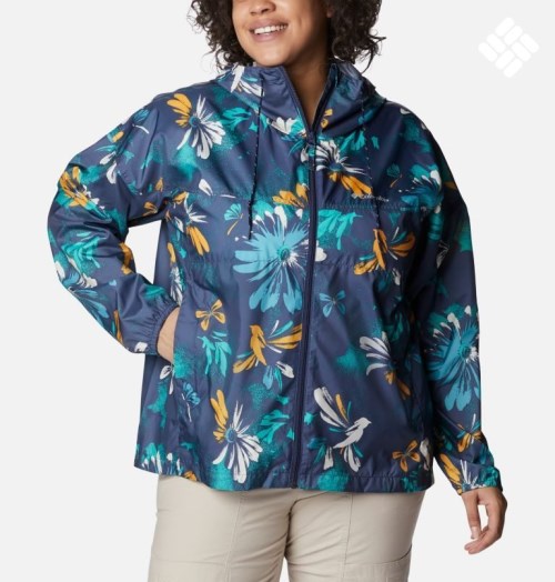 Columbia Flash Challenger Novelty Windbreaker Jakke Dame Blomster | Plus Size 80721P